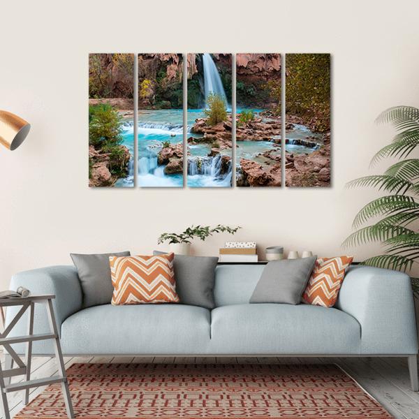 The Havasupai Falls Arizona Canvas Wall Art-5 Horizontal-Gallery Wrap-22" x 12"-Tiaracle