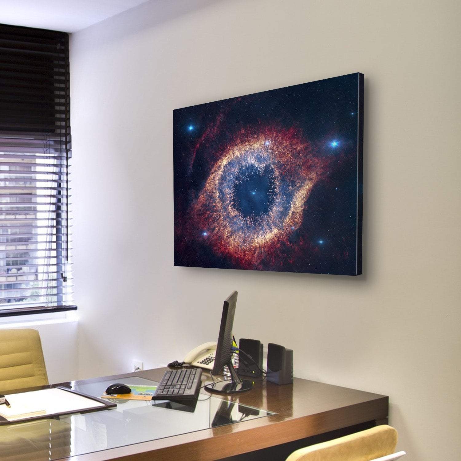 The Helix Nebula (Eye Of God) Canvas Wall Art-3 Horizontal-Gallery Wrap-25" x 16"-Tiaracle