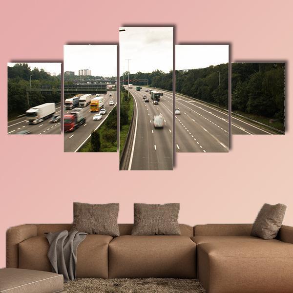 Antwerp Ring Road Belgium Canvas Wall Art-5 Star-Gallery Wrap-62" x 32"-Tiaracle