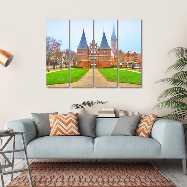 The Holstein Gate Lubeck Canvas Wall Art-4 Horizontal-Gallery Wrap-34" x 24"-Tiaracle