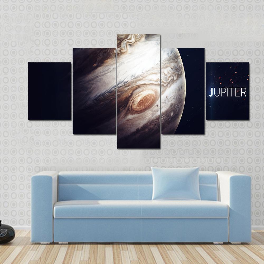 The Jupiter Giant Red Spot Canvas Wall Art-5 Star-Gallery Wrap-62" x 32"-Tiaracle