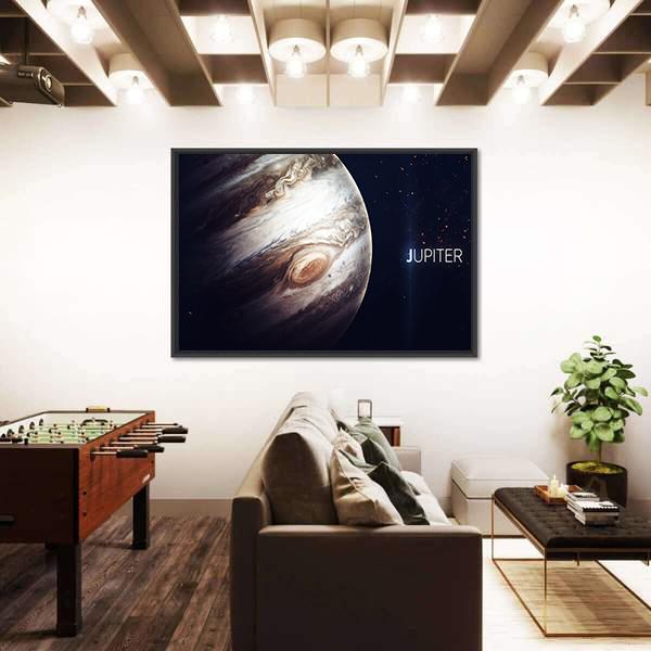 The Jupiter Giant Red Spot Panoramic Canvas Wall Art-1 Piece-36" x 12"-Tiaracle