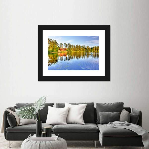 The Lake House Canvas Wall Art-1 Piece-Framed Print-20" x 16"-Tiaracle