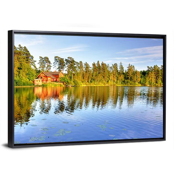 The Lake House Canvas Wall Art-3 Horizontal-Gallery Wrap-25" x 16"-Tiaracle