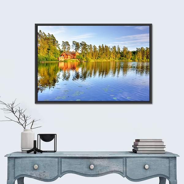 The Lake House Canvas Wall Art-3 Horizontal-Gallery Wrap-25" x 16"-Tiaracle