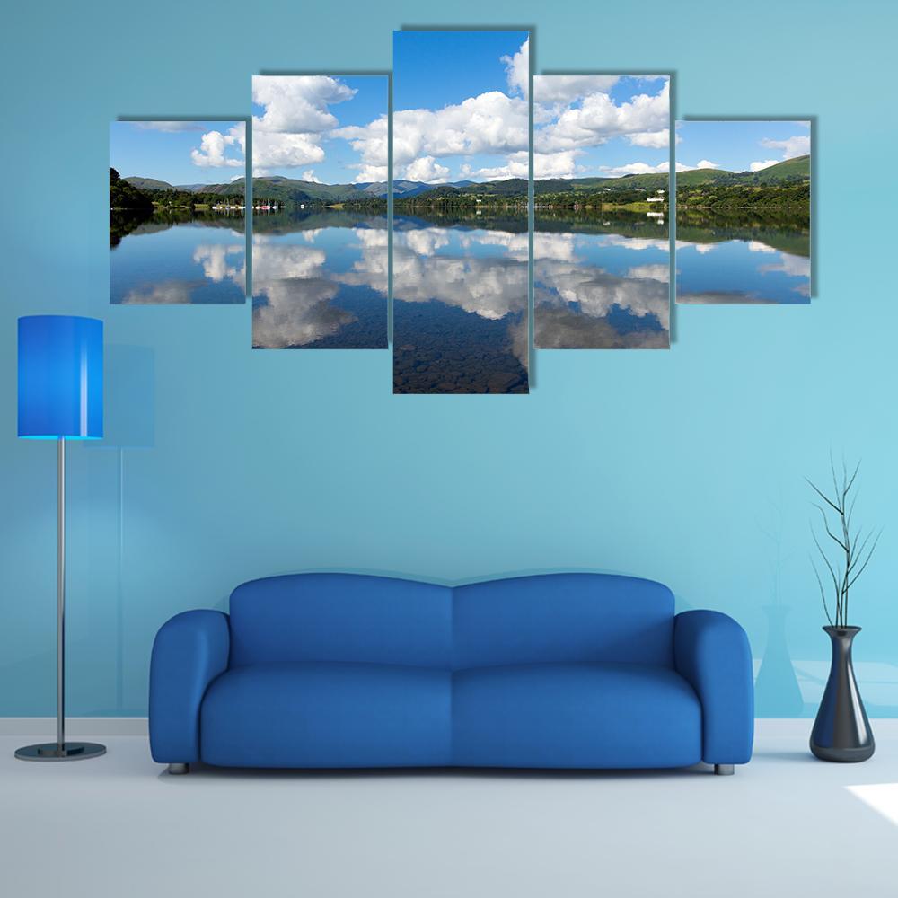 Ullswater Lake Cumbria Canvas Wall Art-5 Star-Gallery Wrap-62" x 32"-Tiaracle