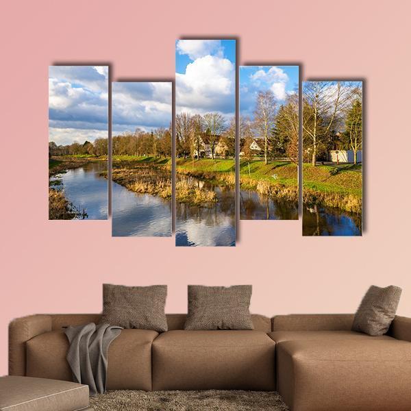 The Leine River Gottingen Canvas Wall Art-5 Pop-Gallery Wrap-47" x 32"-Tiaracle
