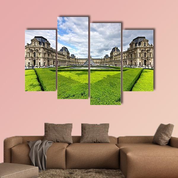 The Louvre Museum Paris Canvas Wall Art-4 Pop-Gallery Wrap-50" x 32"-Tiaracle