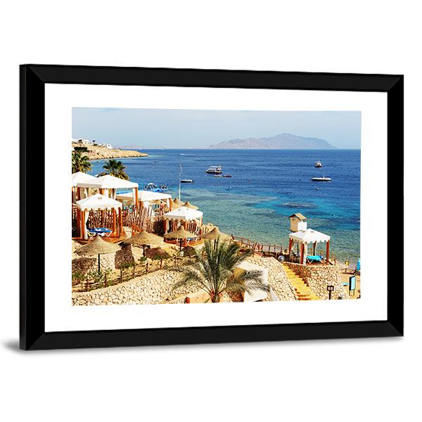 The Luxury Hotel At Beach Egypt Panoramic Canvas Wall Art-1 Piece-36" x 12"-Tiaracle