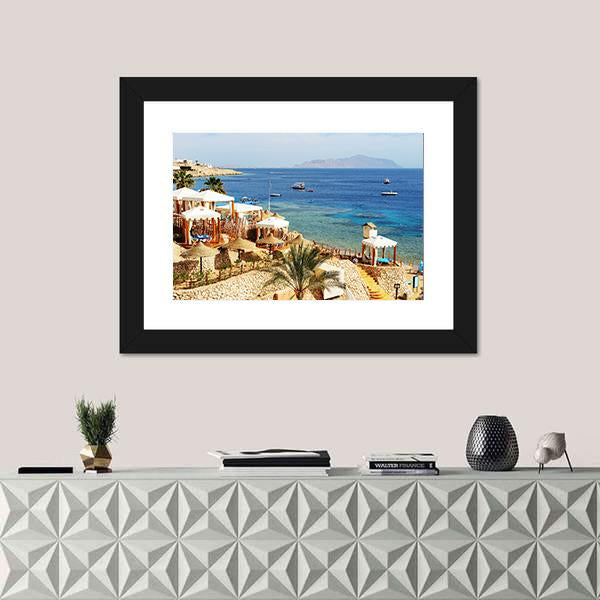 The Luxury Hotel At Beach Egypt Panoramic Canvas Wall Art-1 Piece-36" x 12"-Tiaracle