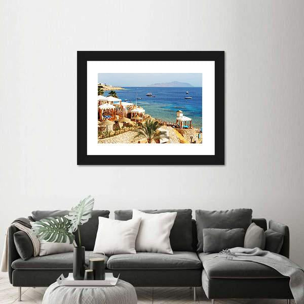 The Luxury Hotel At Beach Egypt Panoramic Canvas Wall Art-1 Piece-36" x 12"-Tiaracle