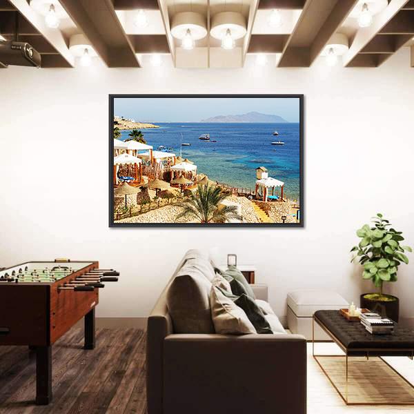 The Luxury Hotel At Beach Egypt Panoramic Canvas Wall Art-1 Piece-36" x 12"-Tiaracle
