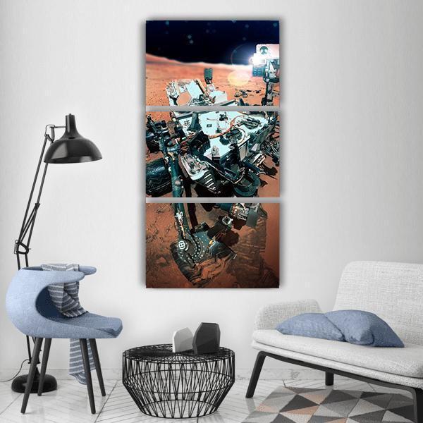 Rover On Mars Surface Vertical Canvas Wall Art-3 Vertical-Gallery Wrap-12" x 25"-Tiaracle