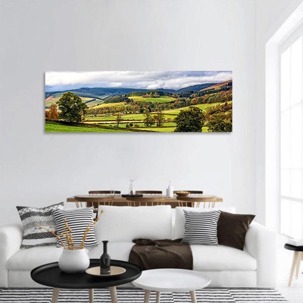 The Moorfoot Hills Panoramic Canvas Wall Art-1 Piece-36" x 12"-Tiaracle