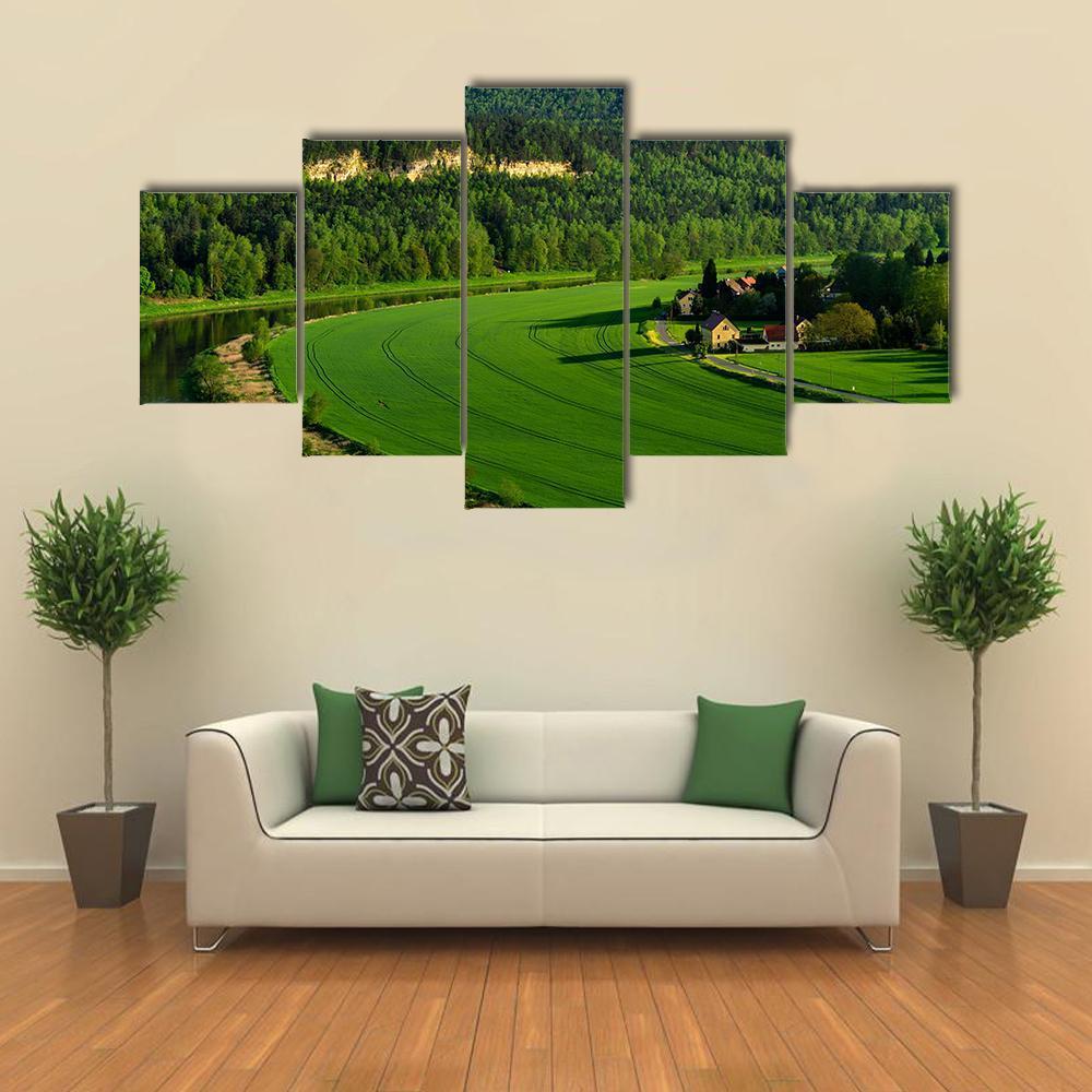 The Mountain Pfaffenstein Canvas Wall Art-5 Star-Gallery Wrap-62" x 32"-Tiaracle
