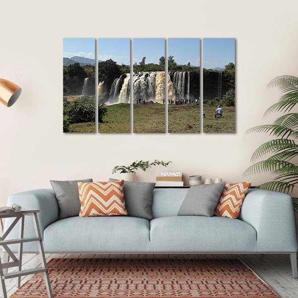 The Nile Waterfall Ethiopia Canvas Wall Art-5 Horizontal-Gallery Wrap-22" x 12"-Tiaracle