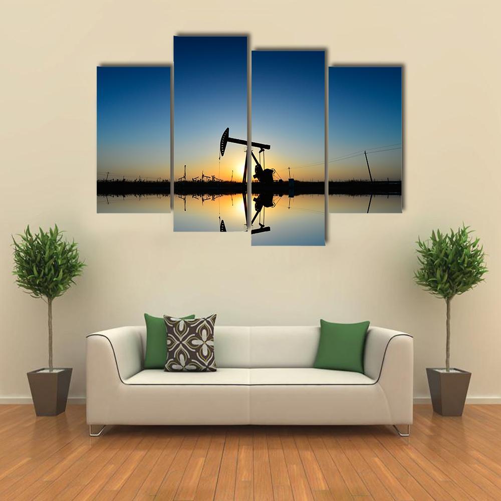 The Oil Pump Canvas Wall Art-4 Pop-Gallery Wrap-50" x 32"-Tiaracle