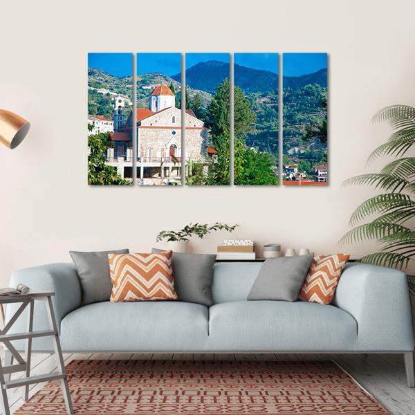 Old Church In Troodos Mountains Canvas Wall Art-5 Horizontal-Gallery Wrap-22" x 12"-Tiaracle