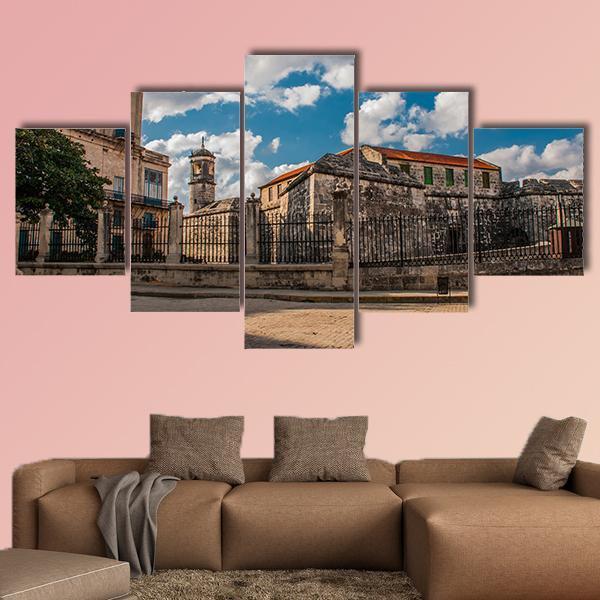 Old Fortress Castle Havana Canvas Wall Art-5 Star-Gallery Wrap-62" x 32"-Tiaracle