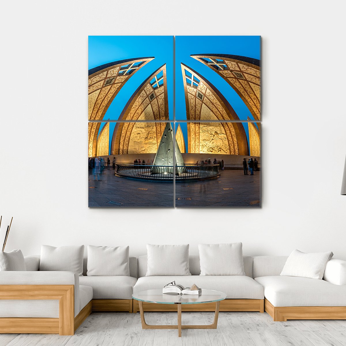The Pakistan Monument Canvas Wall Art-4 Square-Gallery Wrap-17" x 17"-Tiaracle