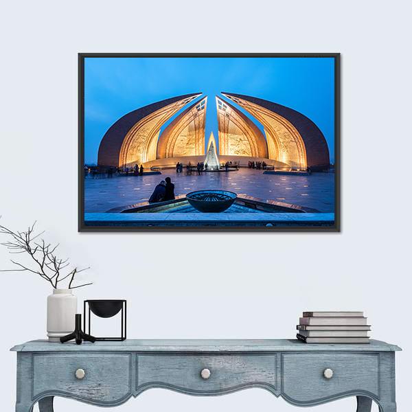 The Pakistan Monument In Islamabad Canvas Wall Art-3 Horizontal-Gallery Wrap-25" x 16"-Tiaracle
