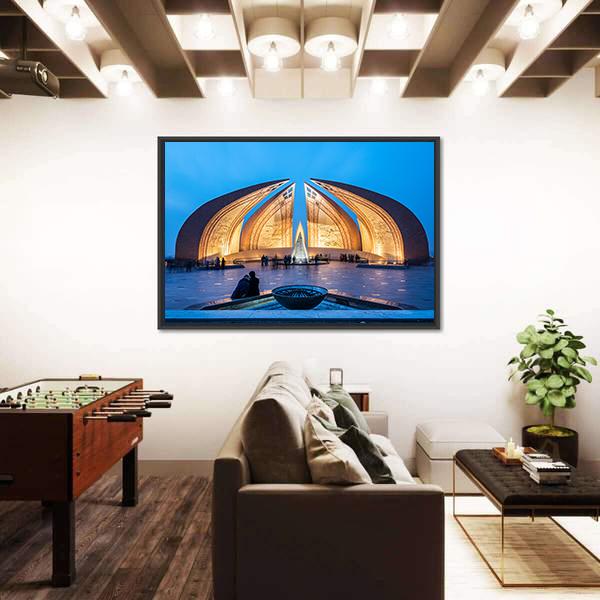 The Pakistan Monument In Islamabad Canvas Wall Art-3 Horizontal-Gallery Wrap-25" x 16"-Tiaracle