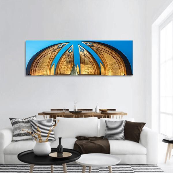 The Pakistan Monument Panoramic Canvas Wall Art-1 Piece-36" x 12"-Tiaracle