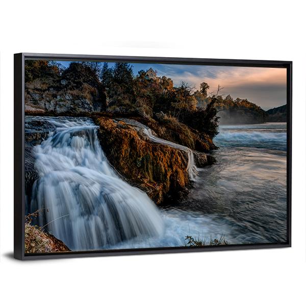 The Rhine Falls Canvas Wall Art-3 Horizontal-Gallery Wrap-25" x 16"-Tiaracle