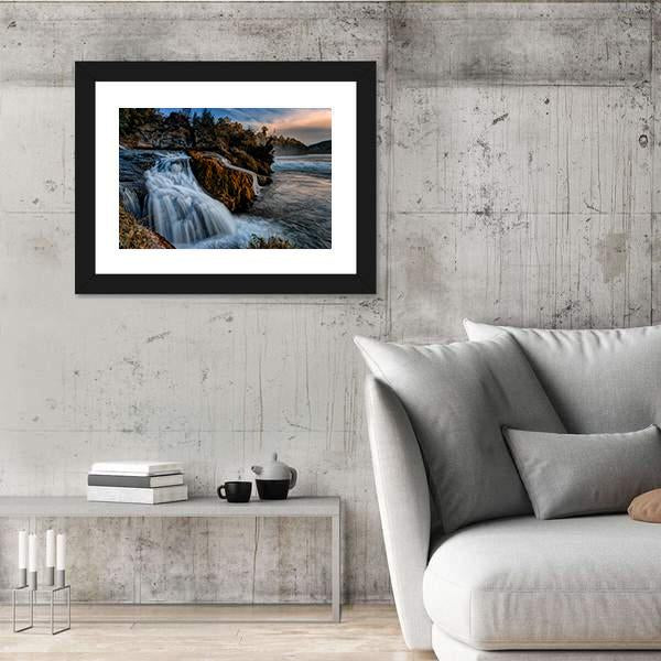 The Rhine Falls Canvas Wall Art-5 Horizontal-Gallery Wrap-22" x 12"-Tiaracle