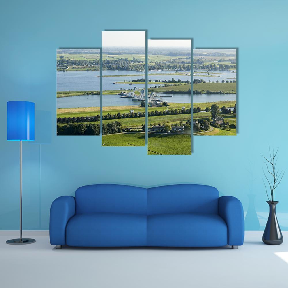 The River Rhine Canvas Wall Art-4 Pop-Gallery Wrap-50" x 32"-Tiaracle