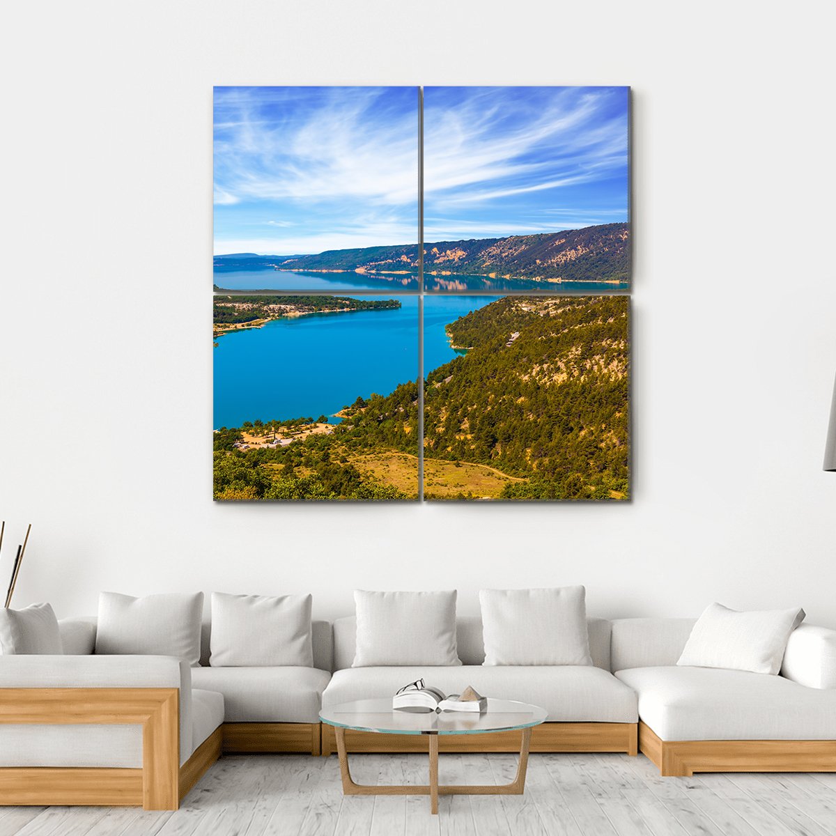 The River Verdon France Canvas Wall Art-4 Square-Gallery Wrap-17" x 17"-Tiaracle