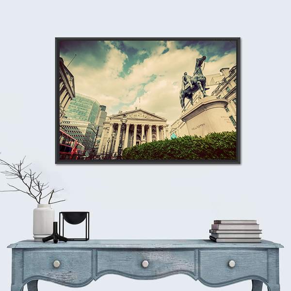 Royal Exchange In London Canvas Wall Art-3 Horizontal-Gallery Wrap-25" x 16"-Tiaracle