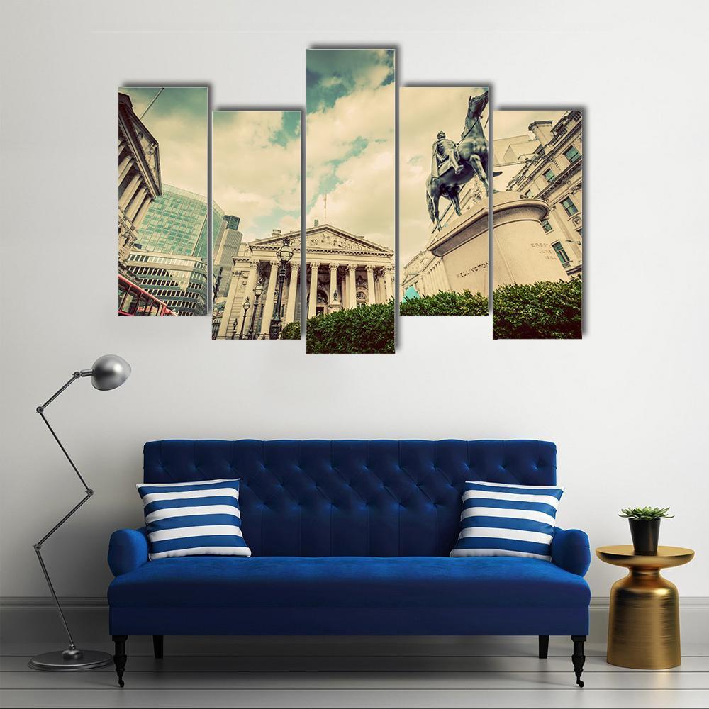 Royal Exchange In London Canvas Wall Art-5 Pop-Gallery Wrap-47" x 32"-Tiaracle