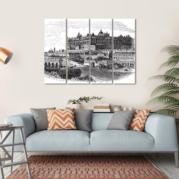 Royal Palace Of Madrid Canvas Wall Art-4 Horizontal-Gallery Wrap-34" x 24"-Tiaracle