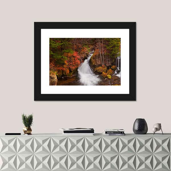 The Ryuzu Falls Japan Panoramic Canvas Wall Art-1 Piece-36" x 12"-Tiaracle