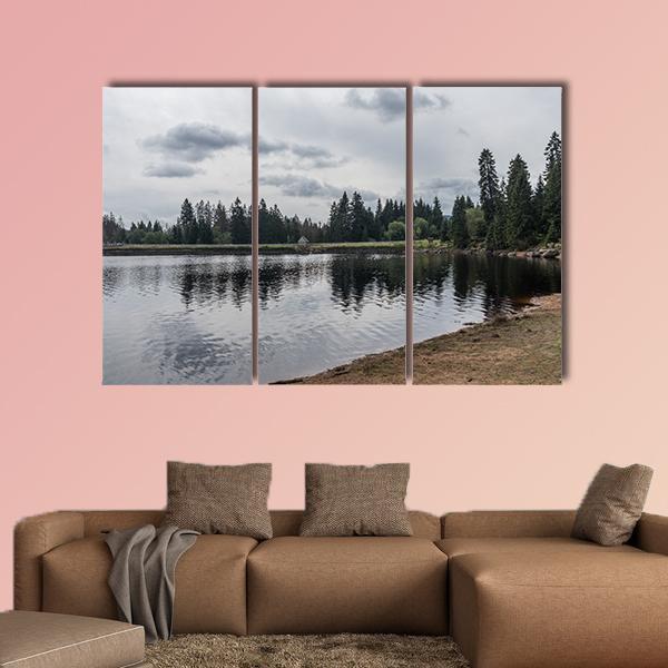 Silberteich Lake Germany Canvas Wall Art-3 Horizontal-Gallery Wrap-25" x 16"-Tiaracle