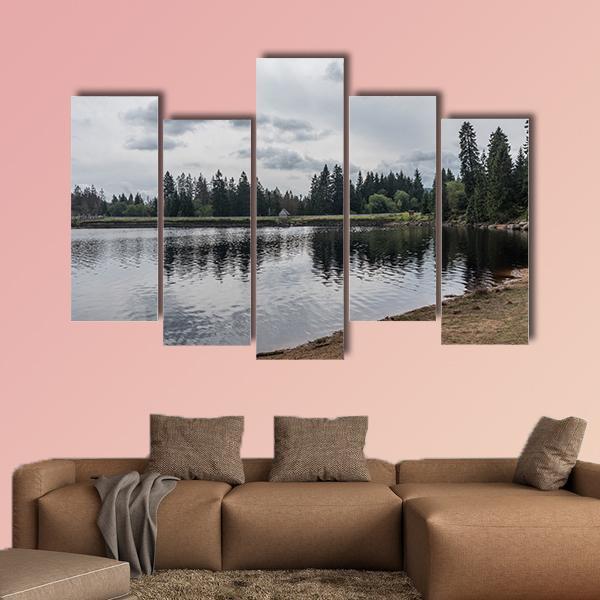 Silberteich Lake Germany Canvas Wall Art-5 Pop-Gallery Wrap-47" x 32"-Tiaracle