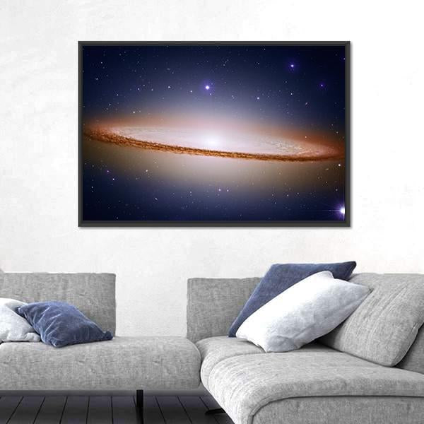 The Sombrero Galaxy Canvas Wall Art-1 Piece-Floating Frame-24" x 16"-Tiaracle