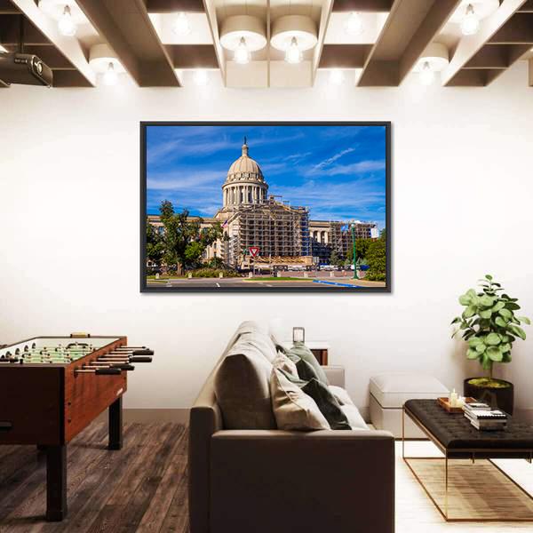 The State Capitol Of Oklahoma Canvas Wall Art-3 Horizontal-Gallery Wrap-25" x 16"-Tiaracle