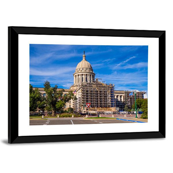 The State Capitol Of Oklahoma Canvas Wall Art-3 Horizontal-Gallery Wrap-25" x 16"-Tiaracle