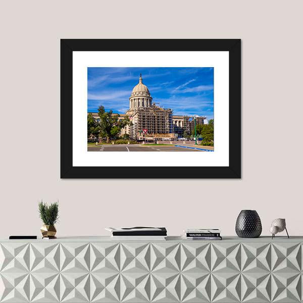 The State Capitol Of Oklahoma Canvas Wall Art-3 Horizontal-Gallery Wrap-25" x 16"-Tiaracle