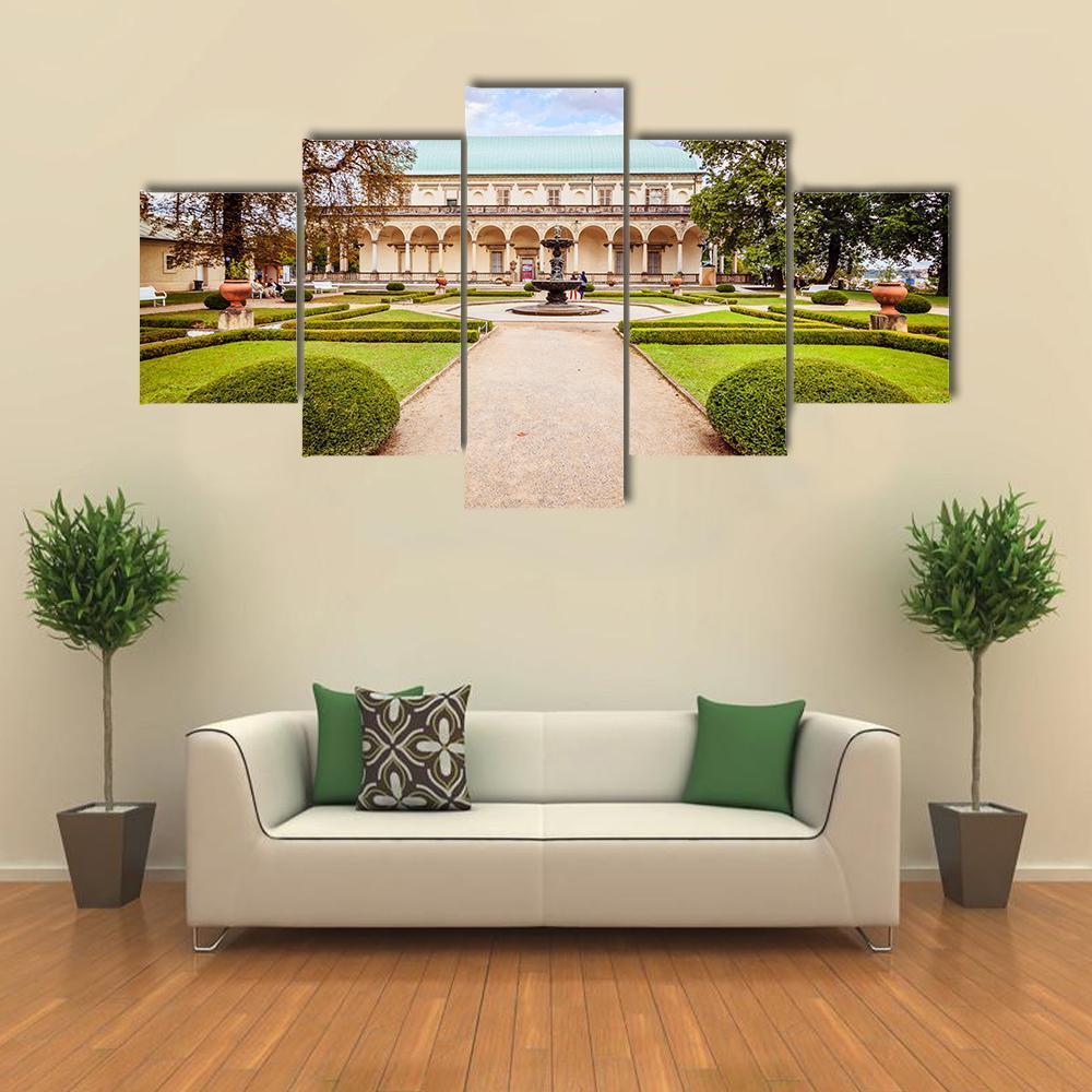 Palace Of Queen Anne Czechia Canvas Wall Art-5 Star-Gallery Wrap-62" x 32"-Tiaracle