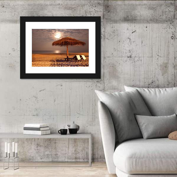 The Sunset Beach Canvas Wall Art-3 Horizontal-Gallery Wrap-25" x 16"-Tiaracle