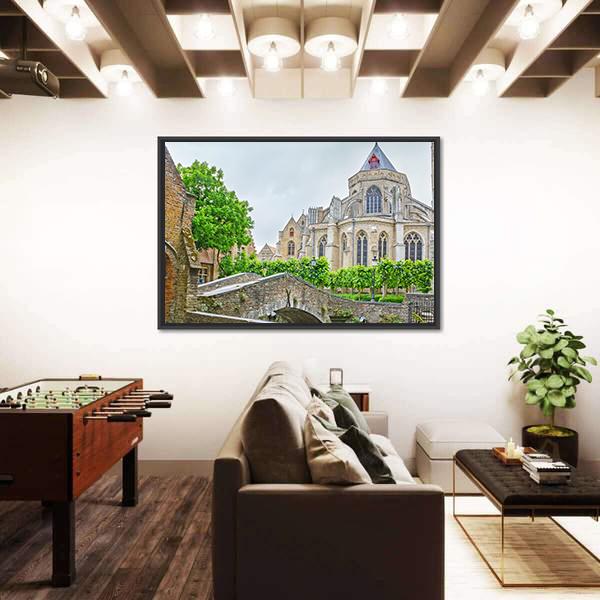 The Tiny Bonifacius Bridge Canvas Wall Art-3 Horizontal-Gallery Wrap-25" x 16"-Tiaracle