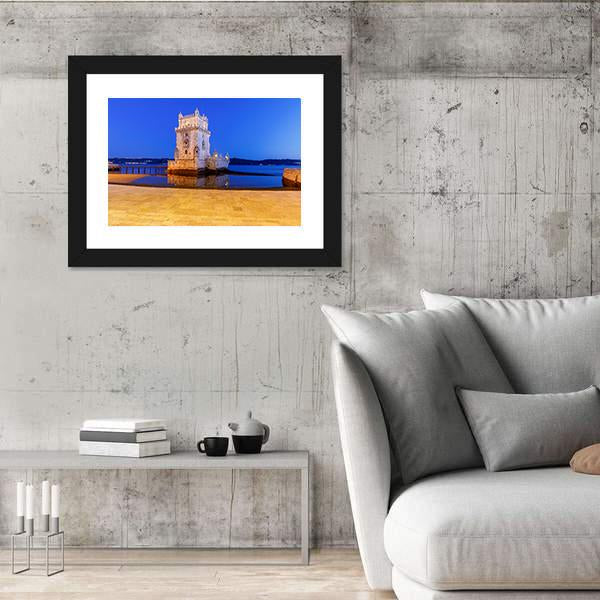 The Tower Belem Panoramic Canvas Wall Art-1 Piece-36" x 12"-Tiaracle