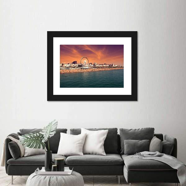 The Towering Brighton Wheel Canvas Wall Art-1 Piece-Framed Print-20" x 16"-Tiaracle
