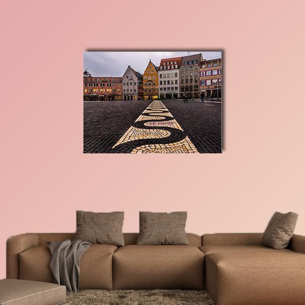 The Town Hall Of Augsburg Canvas Wall Art-1 Piece-Gallery Wrap-48" x 32"-Tiaracle