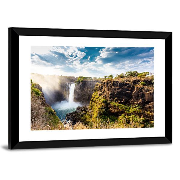 The Victoria Falls Panoramic Canvas Wall Art-1 Piece-36" x 12"-Tiaracle