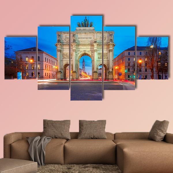 Victory Gate Germany Canvas Wall Art-5 Star-Gallery Wrap-62" x 32"-Tiaracle