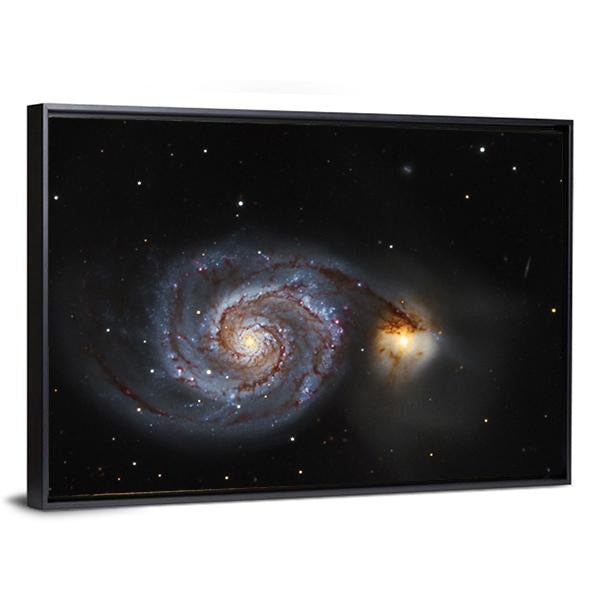The Whirlpool Galaxy Canvas Wall Art-5 Horizontal-Gallery Wrap-22" x 12"-Tiaracle